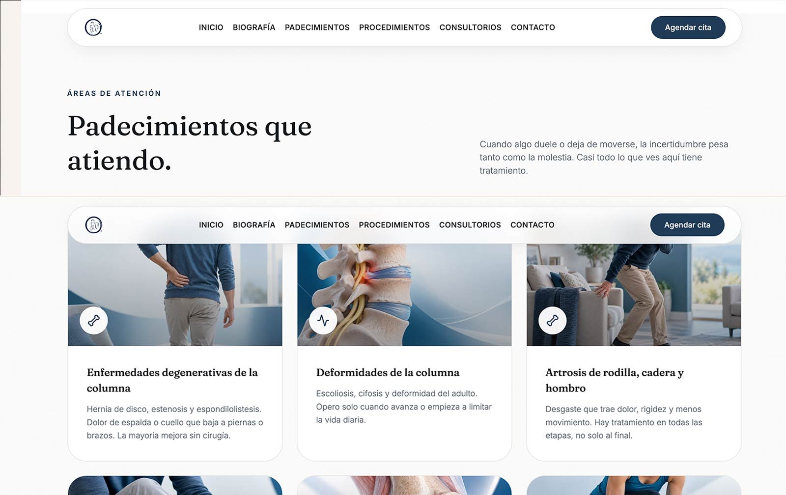 Proyecto web Dr. Buendía, cirujano artroscópico